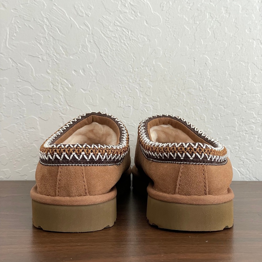 UGG Tasman Slippers Womens 8 Chestnut Sheepskin Slip-On Cozy Comfy Like New - Picture 7 of 10